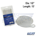 WSM Dock Line – 1/2'' x 15' Nylon White | 1000-1215W