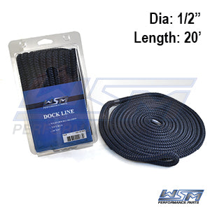 WSM Dock Line – 1/2'' x 20' Nylon Navy Blue | 1000-1220NB