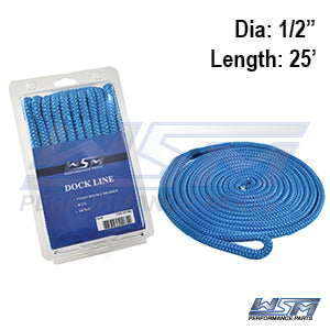 WSM Dock Line – 1/2'' x 25' Nylon Blue | 1000-1225BL