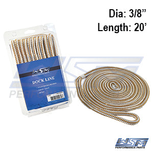 WSM Dock Line – 3/8'' x 20' Nylon Gold | 1000-3820G